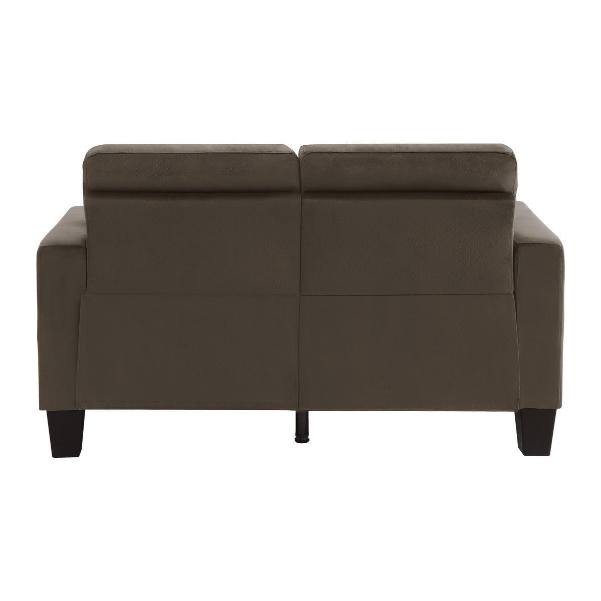 Latana Chocolate Modern Contemporary Solid Wood And Plywood Fabric Upholstered Tufted Love Seat - Ella Furniture