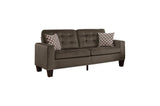Lantana Chocolate Solid Wood And Plywood Textured Fabric Upholstered Tufted Sofa And Love Seat - Ella Furniture