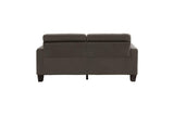 Lantana Chocolate Solid Wood And Plywood Textured Fabric Upholstered Tufted Sofa And Love Seat - Ella Furniture