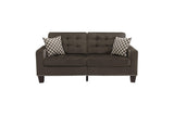 Lantana Chocolate Solid Wood And Plywood Textured Fabric Upholstered Tufted Sofa And Love Seat - Ella Furniture