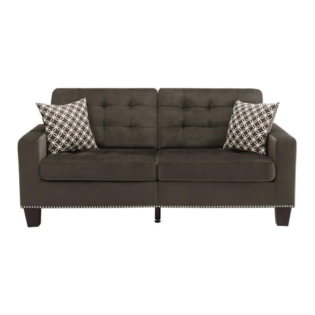 Lantana Chocolate Modern Contemporary Solid Wood And Plywood Fabric Upholstered Tufted Sofa - Ella Furniture