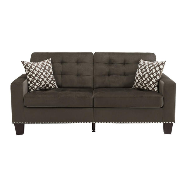 Lantana Chocolate Modern Contemporary Solid Wood And Plywood Fabric Upholstered Tufted Sofa - Ella Furniture