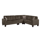 Lantana Chocolate Solid Wood And Plywood Fabric Upholstery 2-Piece Reversible Sectional - Ella Furniture