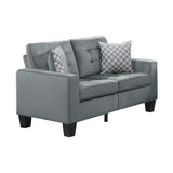 Lantana Gray Modern Contemporary Solid Wood And Plywood Fabric Upholstered Tufted Love Seat - Ella Furniture