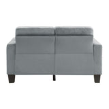 Lantana Gray Modern Contemporary Solid Wood And Plywood Fabric Upholstered Tufted Love Seat - Ella Furniture