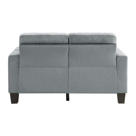 Lantana Gray Modern Contemporary Solid Wood And Plywood Fabric Upholstered Tufted Love Seat - Ella Furniture