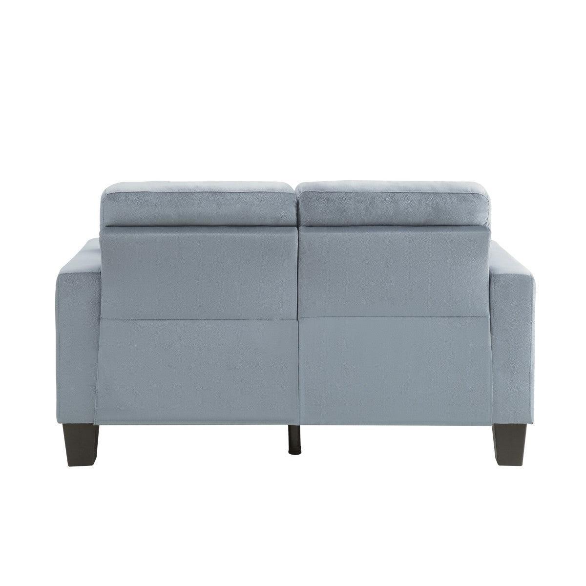 Lantana Gray Solid Wood And Plywood Fabric Upholstered Tufted Love Seat With 2 Pillows - Ella Furniture