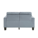 Lantana Gray Solid Wood And Plywood Fabric Upholstered Tufted Love Seat With 2 Pillows - Ella Furniture