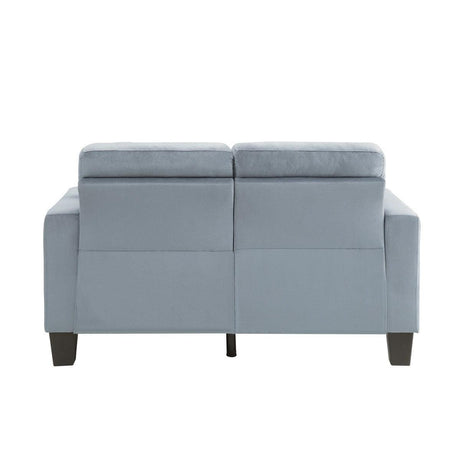 Lantana Gray Solid Wood And Plywood Fabric Upholstered Tufted Love Seat With 2 Pillows - Ella Furniture