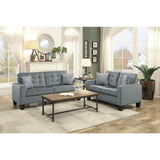 Lantana Gray Modern Contemporary Solid Wood And Plywood Fabric Upholstered Tufted Love Seat - Ella Furniture