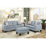 Lantana Gray Traditional Solid Wood And Plywood Fabric Upholstered Tufted Sofa And Love - Ella Furniture