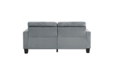 Lantana Gray Solid Wood And Plywood Fabric Upholstered Tufted 2Pc Set: Sofa, Love - Ella Furniture
