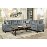 Lantana Gray Solid Wood And Plywood Fabric Upholstery 2-Piece Reversible Sectional - Ella Furniture