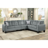 Lantana Gray Solid Wood And Plywood Fabric Upholstery 2-Piece Reversible Sectional - Ella Furniture