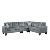 Lantana Gray Solid Wood And Plywood Fabric Upholstery 2-Piece Reversible Sectional - Ella Furniture