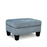 Lantana Gray Solid Wood And Plywood Microfiber Velvet Upholstered Tufted Storage Ottoman - Ella Furniture