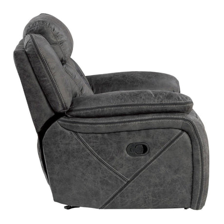 Madrona Hill Gray Solid Wood And Plywood Polished Microfiber Upholstery Glider Reclining Chair - Ella Furniture