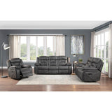 Madrona Hill Gray Solid Wood And Plywood Polished Microfiber Upholstery Glider Reclining Chair - Ella Furniture