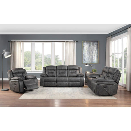 Madrona Hill Gray Solid Wood And Plywood Polished Microfiber Upholstery Glider Reclining Chair - Ella Furniture