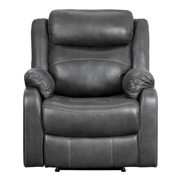 Yerba Dark Gray Solid Wood And Plywood Lay Flat Polished Microfiber Upholstered Reclining Chair - Ella Furniture