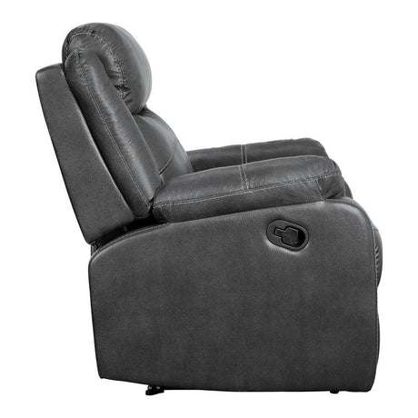 Yerba Dark Gray Solid Wood And Plywood Lay Flat Polished Microfiber Upholstered Reclining Chair - Ella Furniture