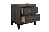 Davi Nickel Wood Modern Sleek Contemporary Solid Wood Platform Bedroom Set - Ella Furniture