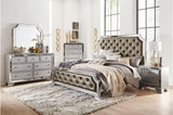 Avondale Silver Modern Contemporary Wood Polyurethane Upholstered Tufted Panel Bedroom Set - Ella Furniture