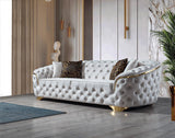 Scarlett Ivory Velvet Sofa & Loveseat - Ella Furniture