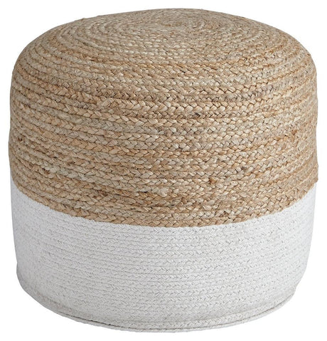 Sweed Valley Natural/white Pouf - Ella Furniture