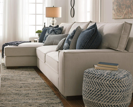 Chevron Blue Pouf - Ella Furniture