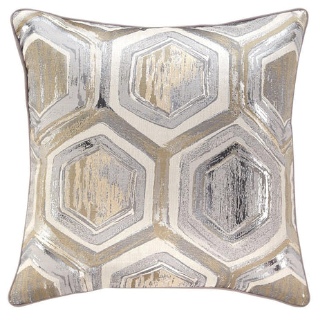 Close-up of Meiling Metallic Pillow fabric texture and pattern