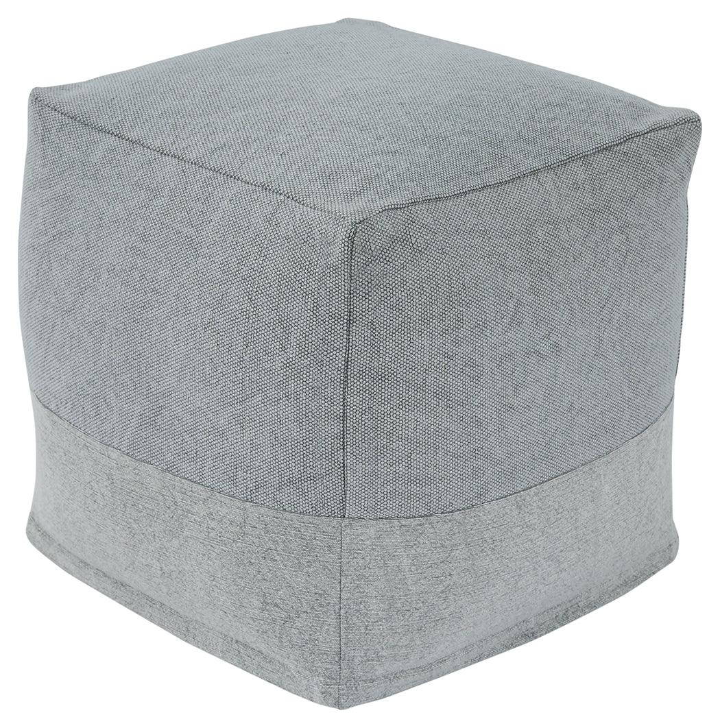 Mabyn Gray Pouf - Ella Furniture