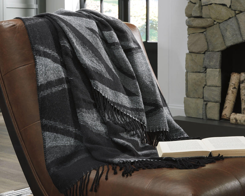 Cecile Black/gray Throw (Set Of 3)