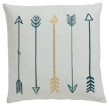 Gyldan White/teal/gold Pillow (Set Of 4) - Ella Furniture