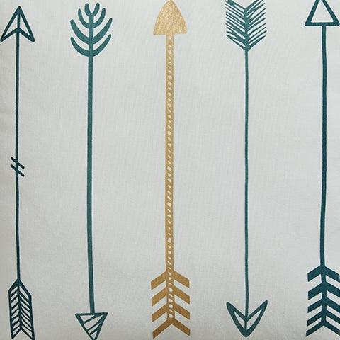 Gyldan White/teal/gold Pillow (Set Of 4) - Ella Furniture