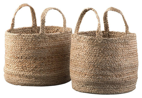 Brayton natural jute baskets side angle