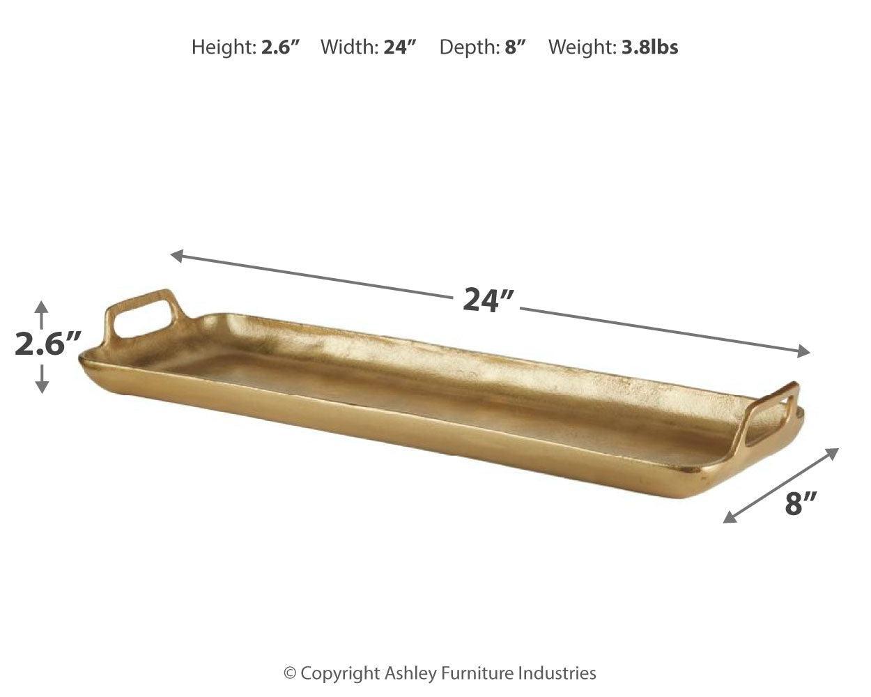 Posy Gold Finish Tray - Ella Furniture