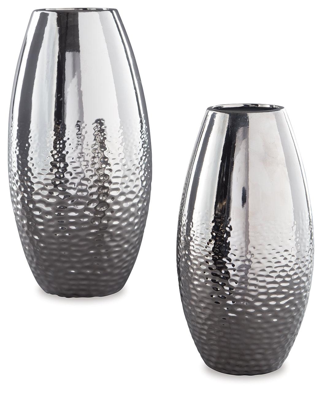 Dinesh Silver Finish Vase (Set Of 2) - Ella Furniture