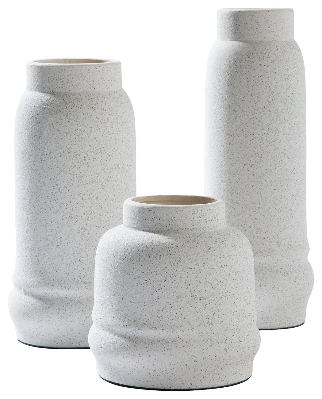 Jayden White Vase (Set Of 3) - Ella Furniture