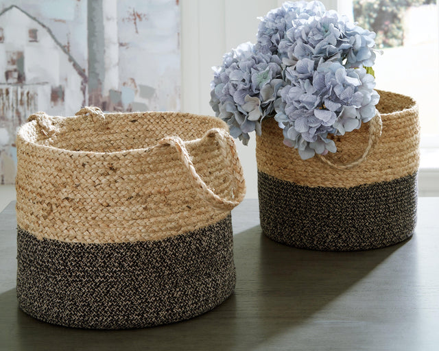 Parrish Natural/black Basket (Set Of 2) - Ella Furniture