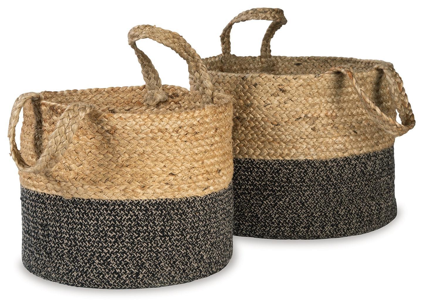 Parrish Natural/black Basket (Set Of 2) - Ella Furniture