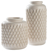 Edwinna Cream Vase (Set Of 2) - Ella Furniture