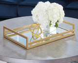 Derex Gold Finish Tray - Ella Furniture