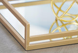 Derex Gold Finish Tray - Ella Furniture