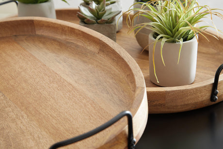Jocelyne Brown/Black Tray (Set Of 2) - Ella Furniture