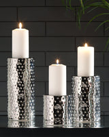 Marisa Silver Finish Candle Holder (Set Of 3) - Ella Furniture