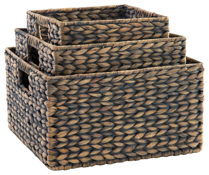 Elian Antique Gray Basket (Set Of 3) - Ella Furniture