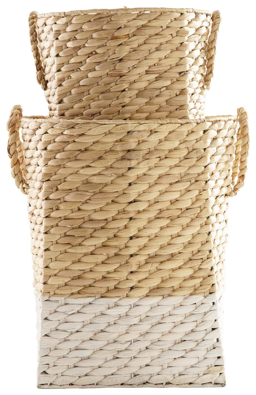 Winwich Antique White/Brown Basket (Set Of 2) - Ella Furniture