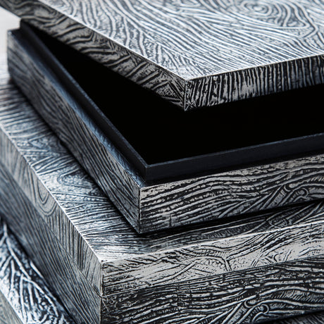 Keldy Antique Pewter Finish Box (Set Of 3) - Ella Furniture