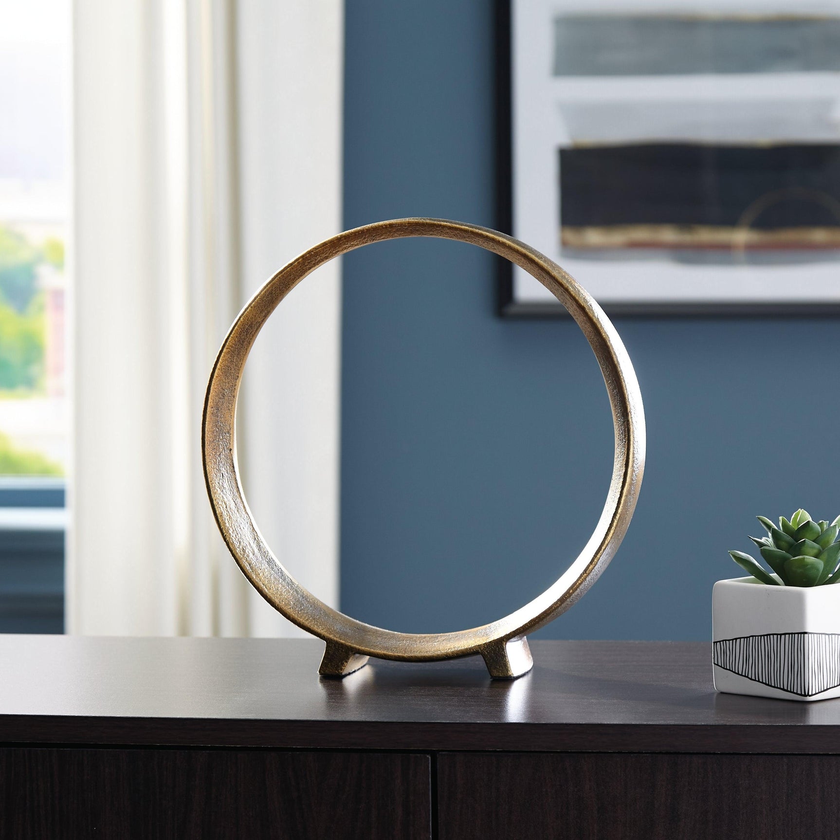 Ryandale Antique Brass Finish Sculpture (Set Of 2) - Ella Furniture